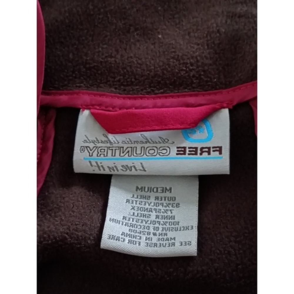 Free Country Women's Pink Softshell Jacket Full Zip Pockets Size Medium - Picture 3 of 7
